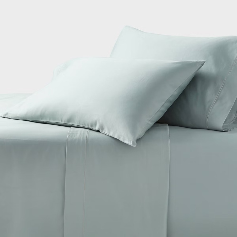 New Hotel Egyptian Cotton King Misty Blue Bedding Flat Sheet, 400 TC
